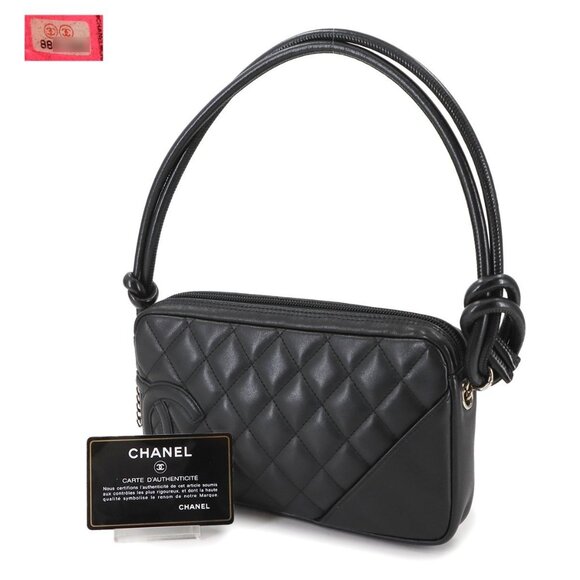 CHANEL Cambon Line Shoulder Bag Leather Black A25175 Coco Logos 90285399 - Picture 1 of 9